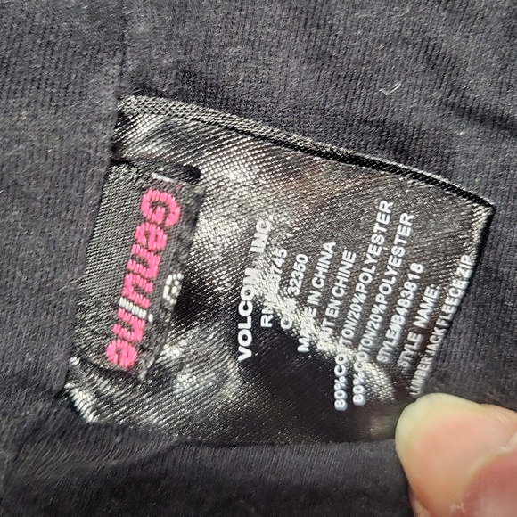 VOLCOM Black Gold Lumbar Jack Fleece Full Zip Puffy Hoodie with Pockets - Picture 11 of 12